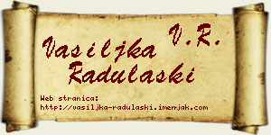 Vasiljka Radulaški vizit kartica